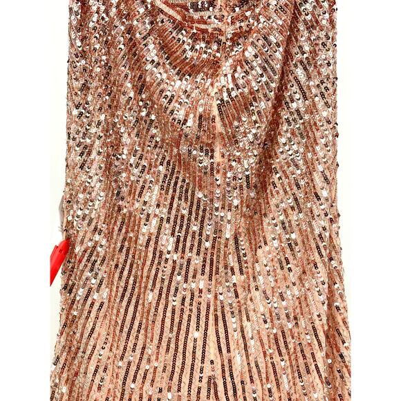 Mac Duggal [‎ 14 ] Rose Gold Sequin Cut Out Open Back Gown #5390 $698 - Picture 9 of 15